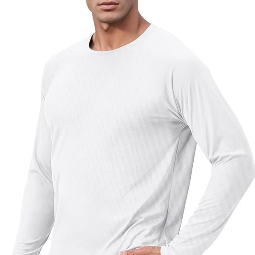 Men's White Long Sleeve Shirt Activewear
